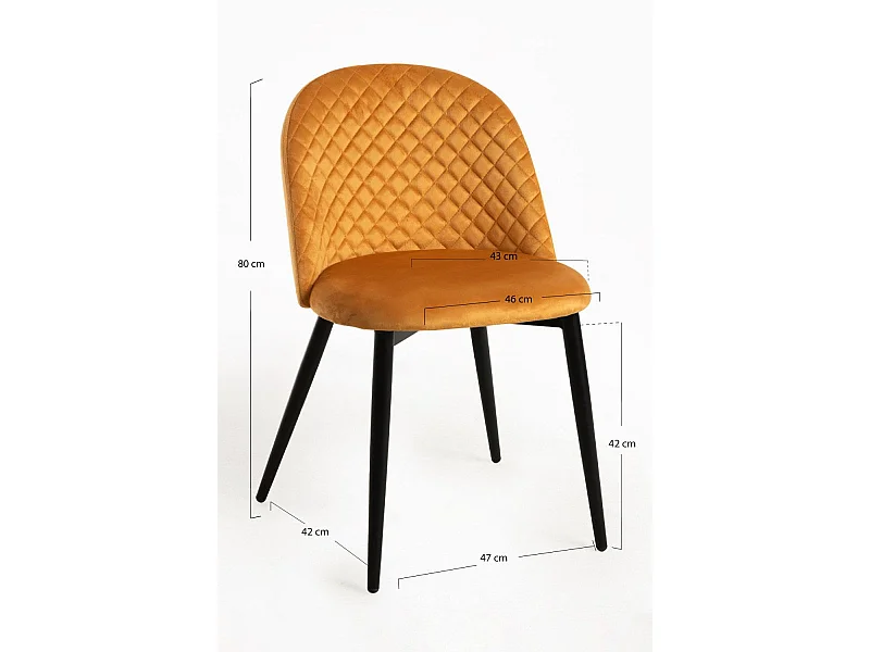 Sillas Comedor - Silla Posa Terciopelo - Mostaza