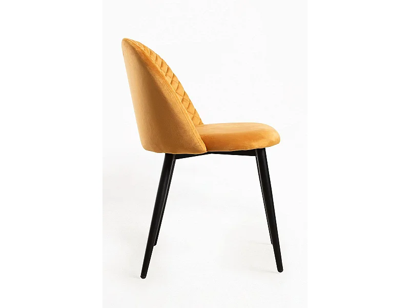 Sillas Comedor - Silla Posa Terciopelo - Mostaza