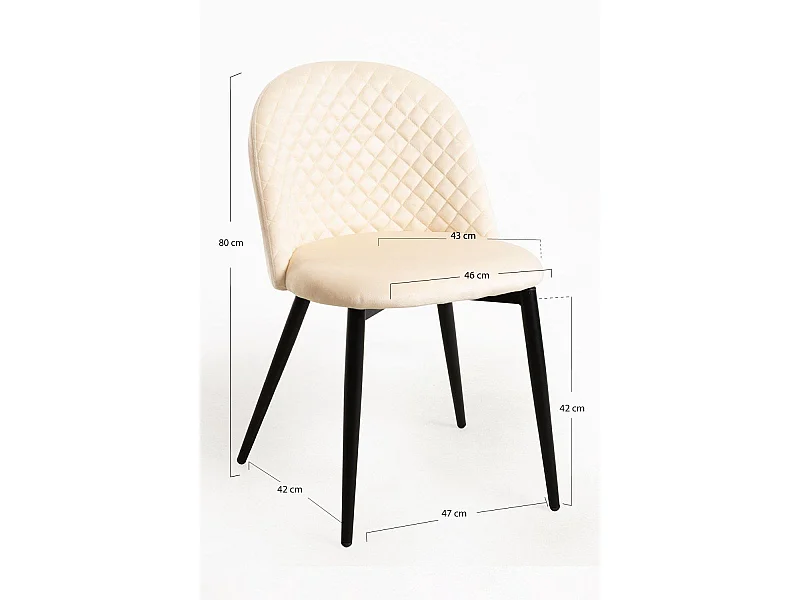 Sillas Comedor - Silla Posa Terciopelo - Beige