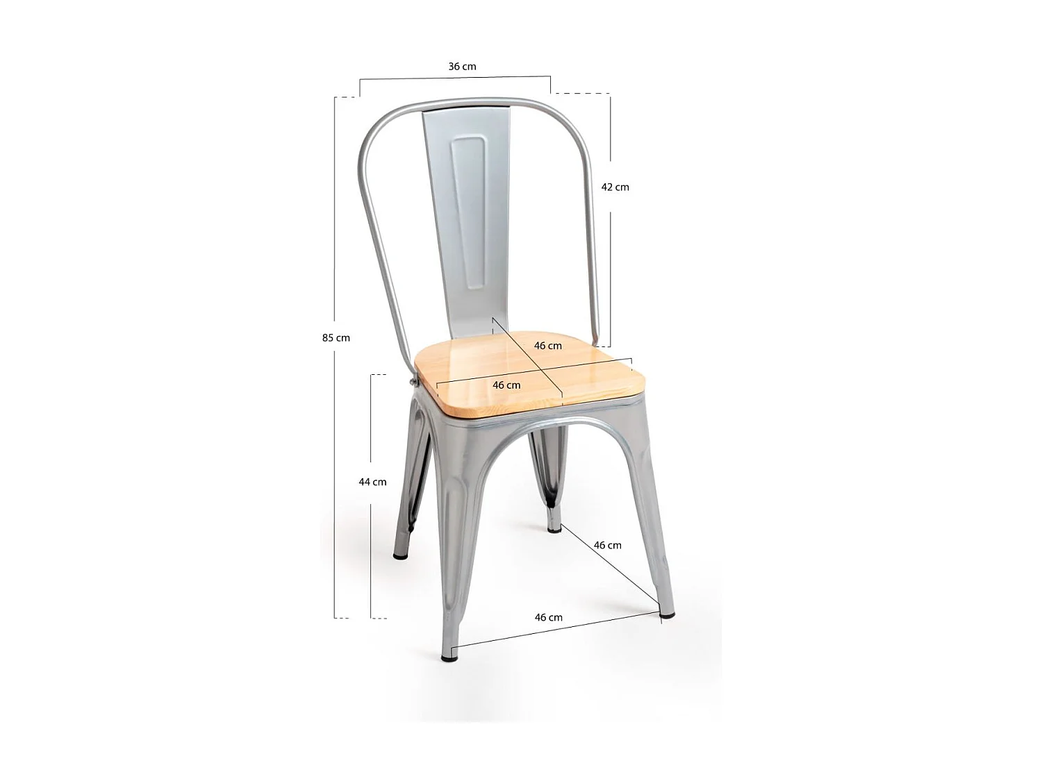 Packs Sillas Comedor - Pack 4 Sillas Torix Madera Natural - Gris metalizado