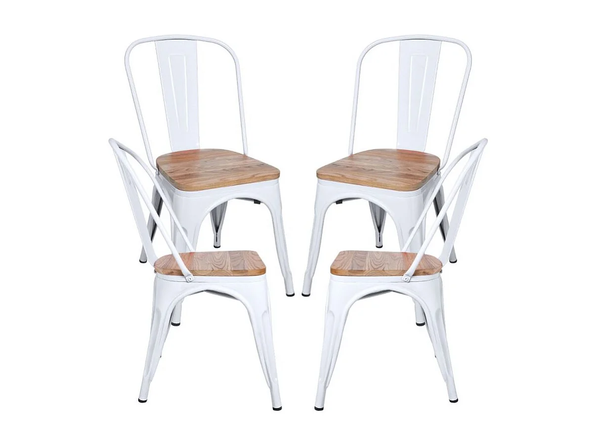 Packs Sillas Comedor - Pack 4 Sillas Torix Madera Natural - Blanco