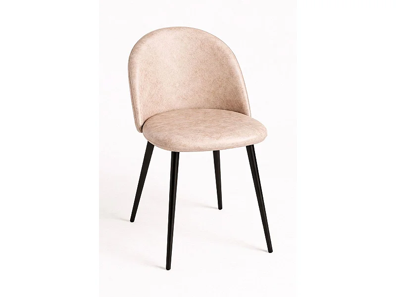 Sillas Comedor - Silla Black Vint Polipiel Vintage - Beige Vintage