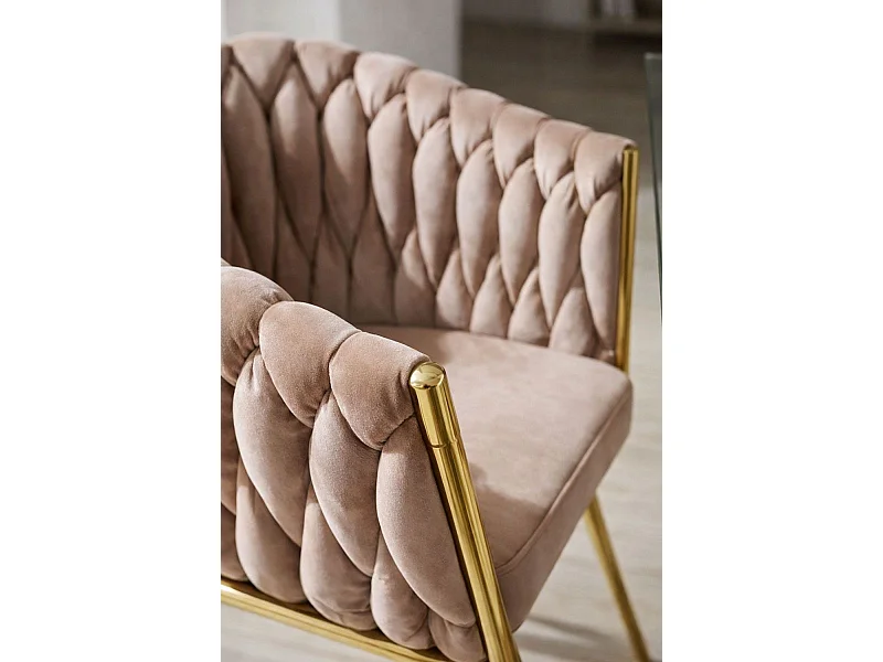 Sillas Comedor - Silla Widny Golden Terciopelo - Champán
