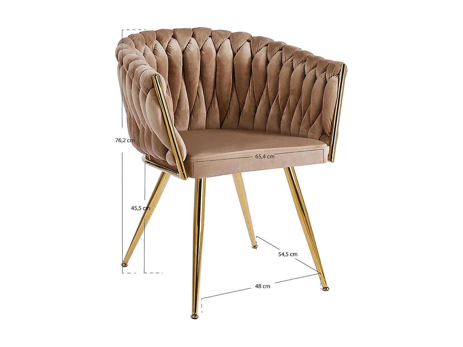 Sillas Comedor - Silla Widny Golden Terciopelo - Champán