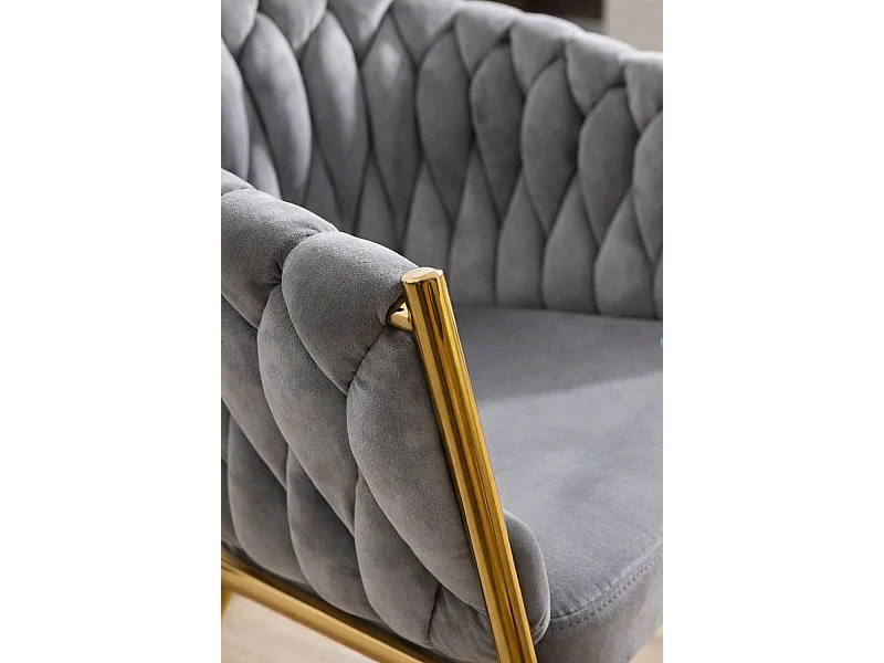 Sillas Comedor - Silla Widny Golden Terciopelo - Gris claro