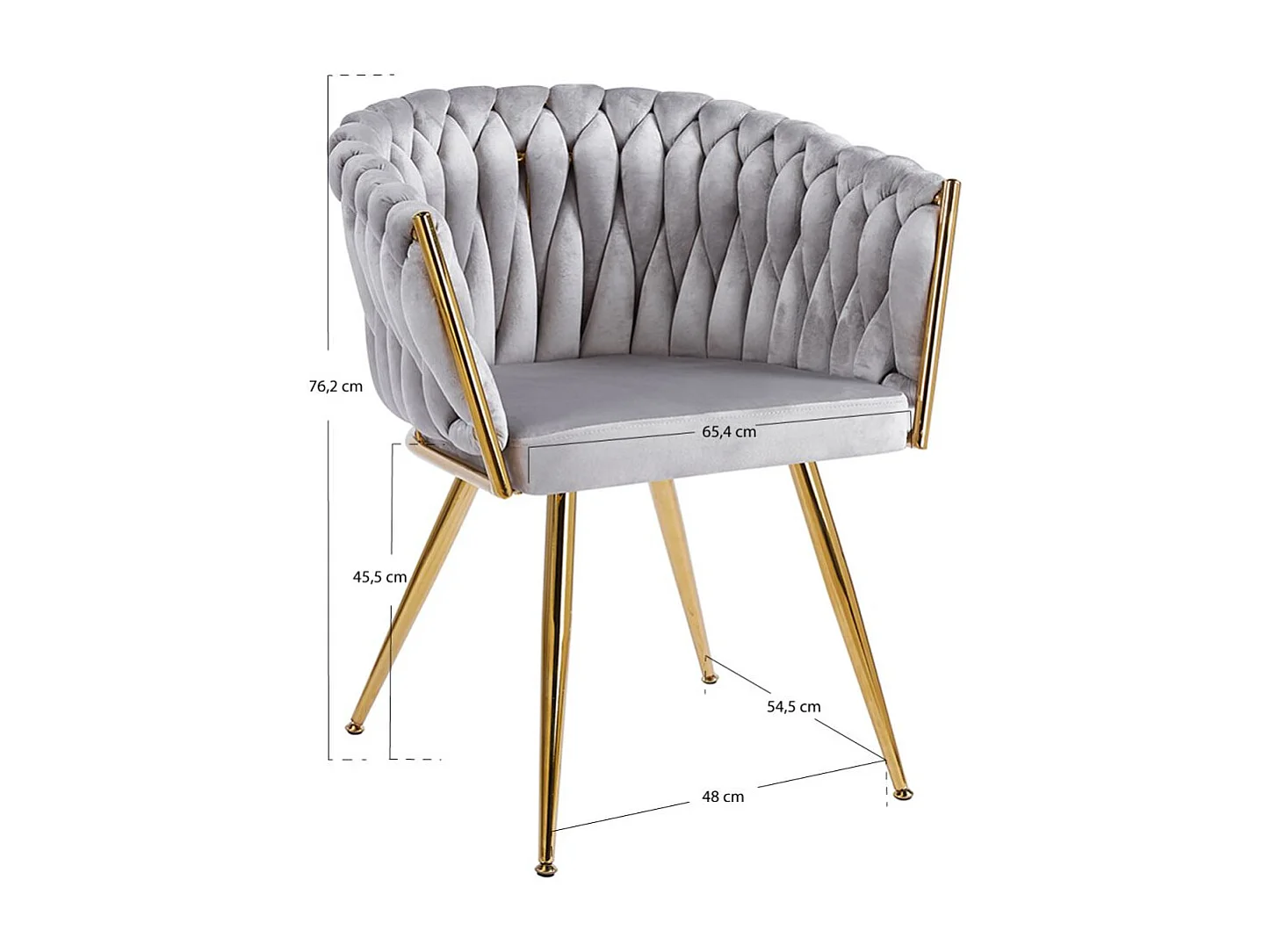 Sillas Comedor - Silla Widny Golden Terciopelo - Gris claro