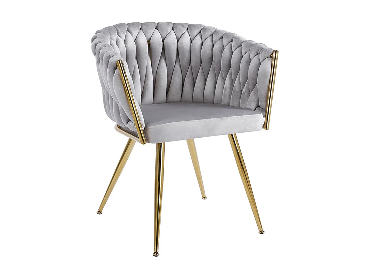 Sillas Comedor - Silla Widny Golden Terciopelo - Gris claro