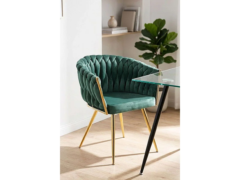 Sillas Comedor - Silla Widny Golden Terciopelo - Verde