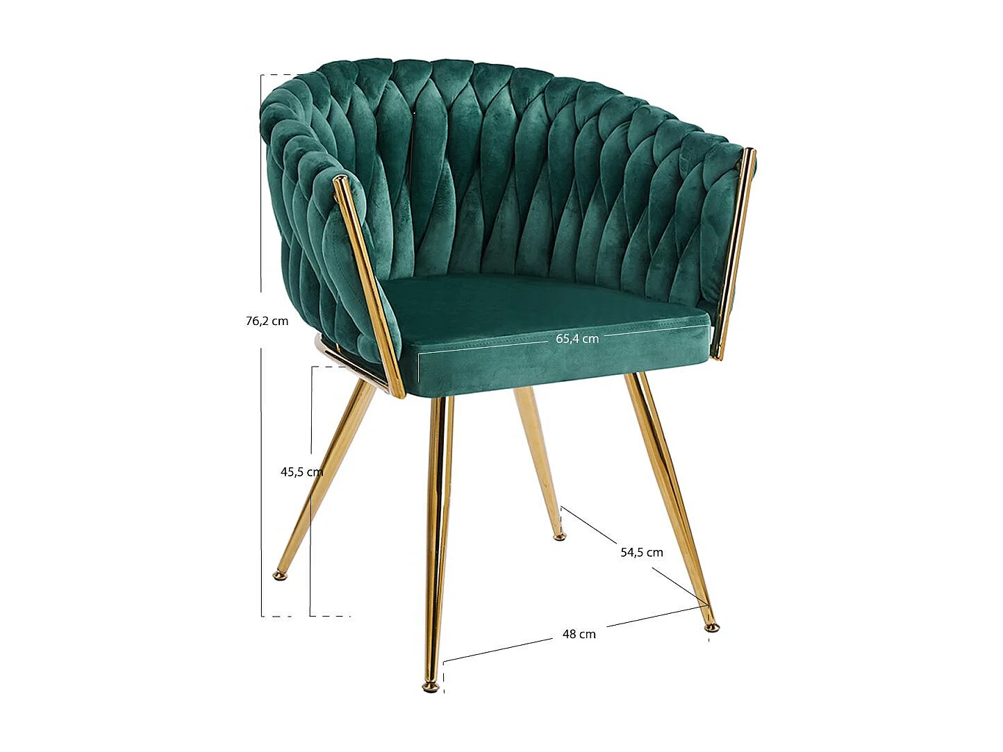 Sillas Comedor - Silla Widny Golden Terciopelo - Verde