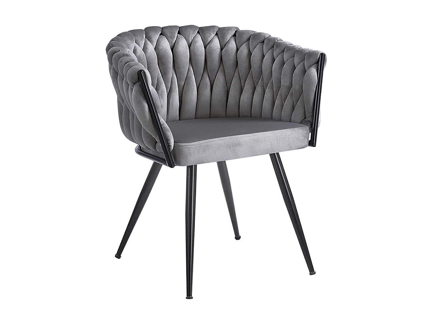Sillas Comedor - Silla Widny Black Terciopelo - Gris oscuro