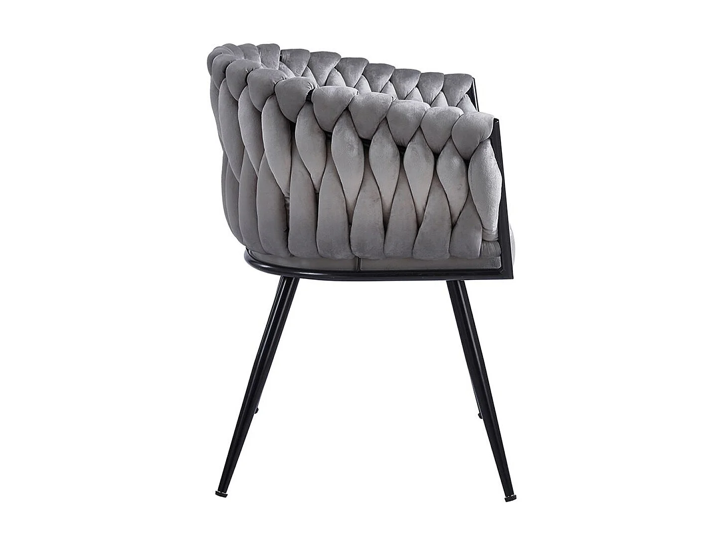 Sillas Comedor - Silla Widny Black Terciopelo - Gris oscuro