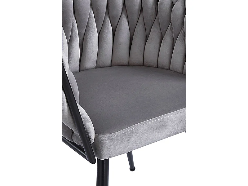 Sillas Comedor - Silla Widny Black Terciopelo - Gris oscuro
