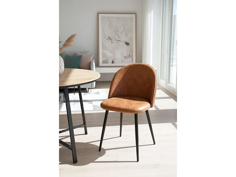 Sillas Comedor - Silla Black Vint Polipiel Vintage - Camel Vintage