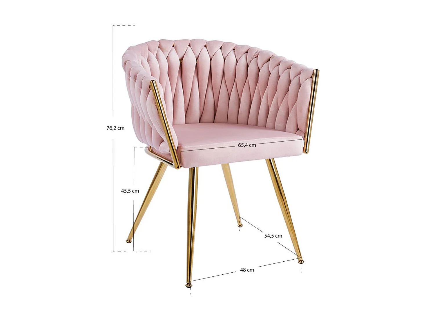 Sillas Comedor - Silla Widny Golden Terciopelo - Rosa