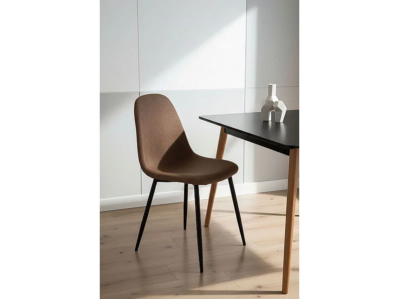 Sillas Comedor - Silla Black Teok Tela - Marrón