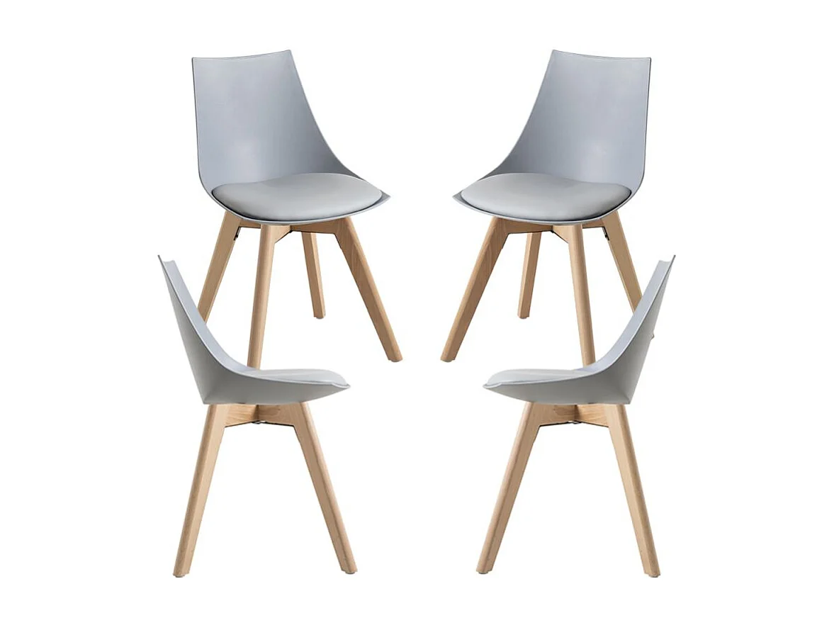 Packs Sillas Comedor - Pack 4 Sillas Blok - Gris claro