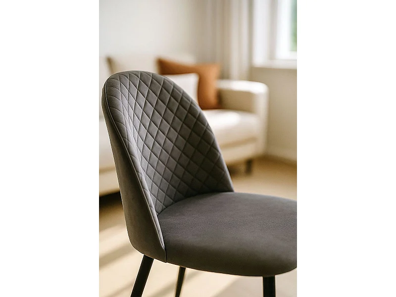 Sillas Comedor - Silla Posa Terciopelo - Gris oscuro