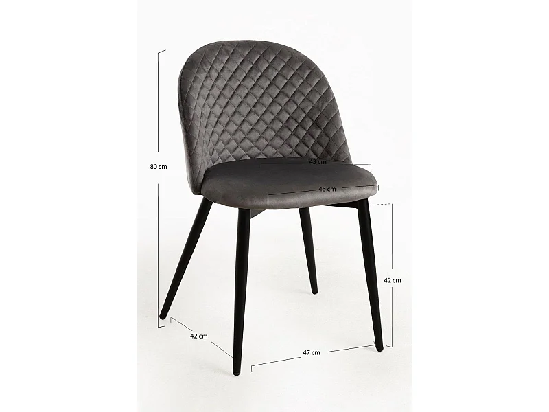 Sillas Comedor - Silla Posa Terciopelo - Gris oscuro