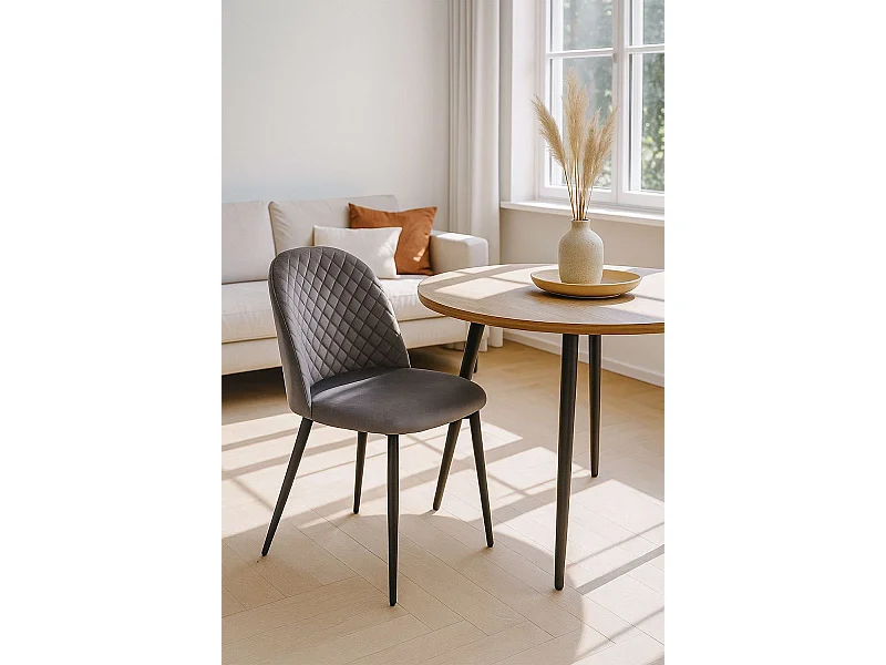 Sillas Comedor - Silla Posa Terciopelo - Gris oscuro