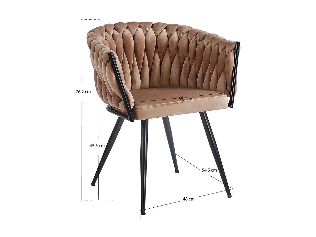 Sillas Comedor - Silla Widny Black Terciopelo - Champán