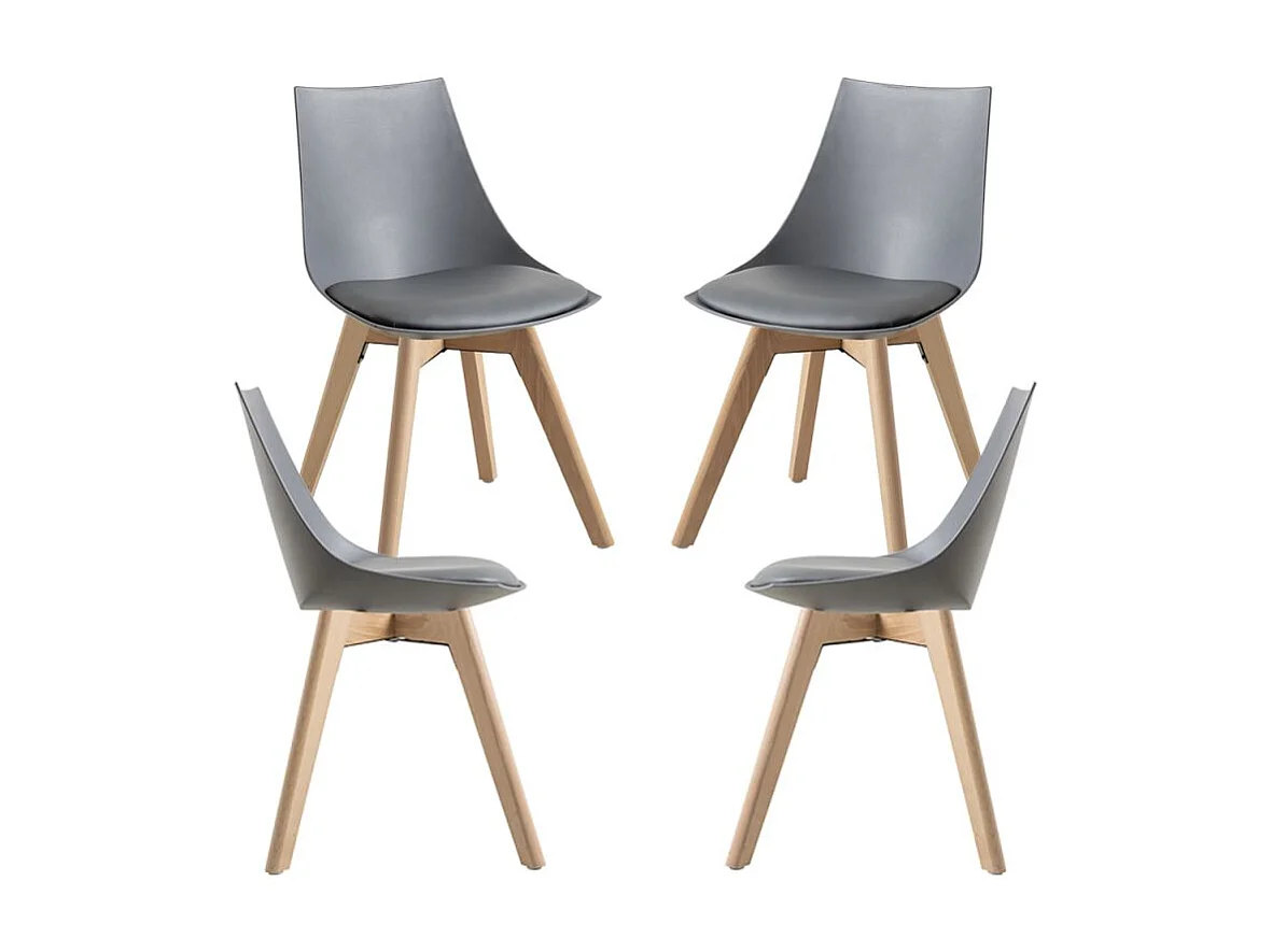 Packs Sillas Comedor - Pack 4 Sillas Blok - Gris oscuro