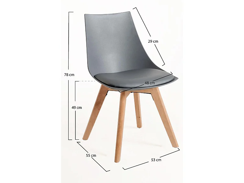 Packs Sillas Comedor - Pack 4 Sillas Blok - Gris oscuro