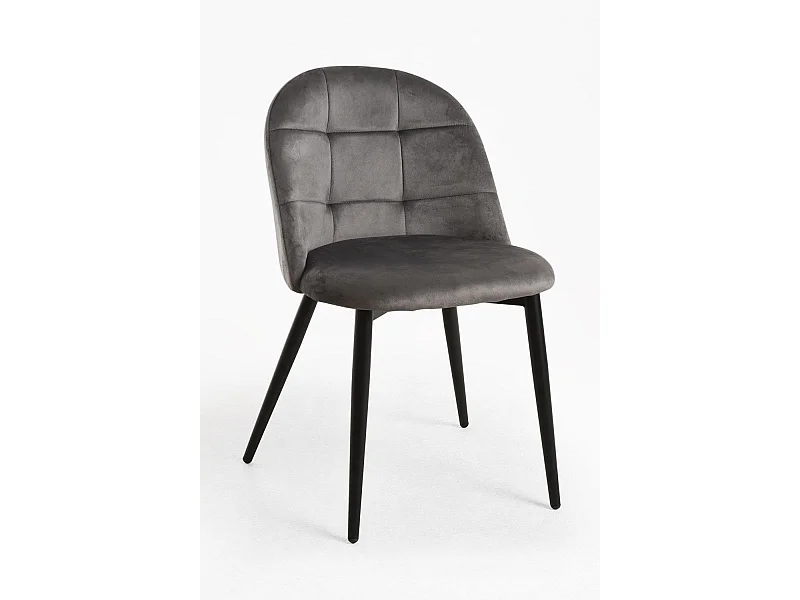 Sillas Comedor - Silla Chal Terciopelo - Gris oscuro