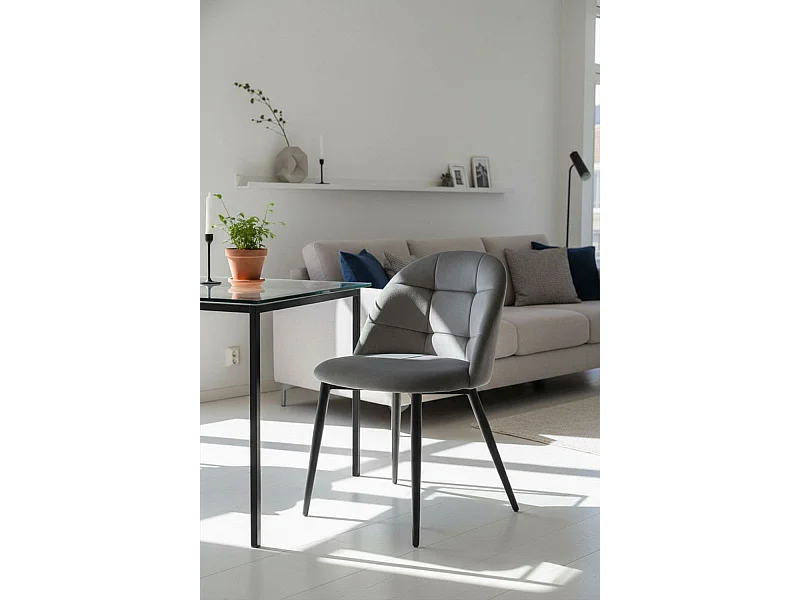 Sillas Comedor - Silla Chal Terciopelo - Gris oscuro
