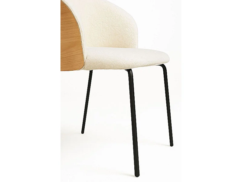 Packs Sillas Comedor - Pack 4 Sillas Glacia Tela Blanca con Respaldo Tapizado en Madera