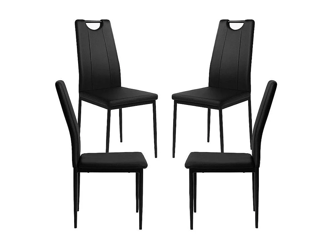 Sillas Comedor - Pack 4 Sillas Risol Polipiel - Negro
