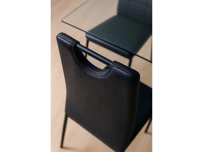 Sillas Comedor - Pack 4 Sillas Risol Polipiel - Negro