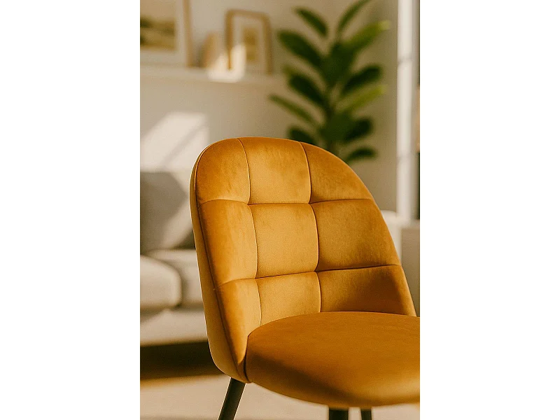 Sillas Comedor - Silla Chal Terciopelo - Mostaza