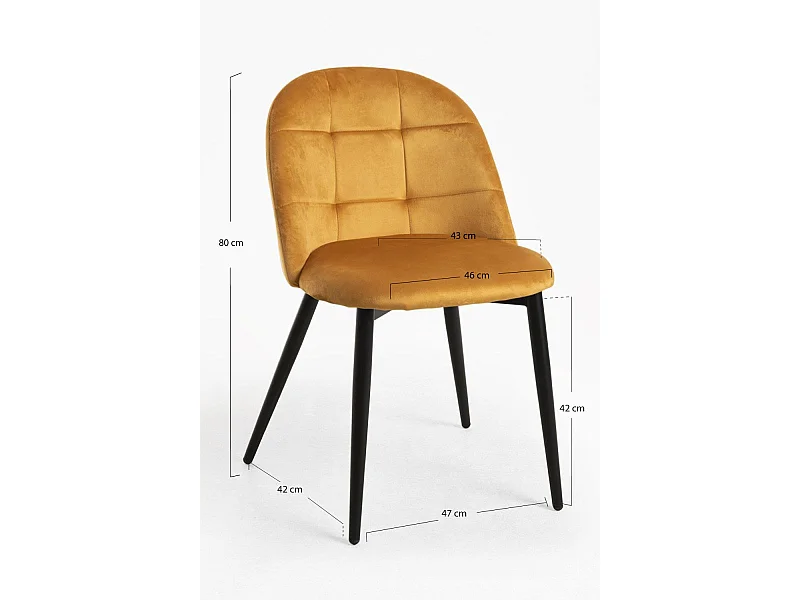 Sillas Comedor - Silla Chal Terciopelo - Mostaza