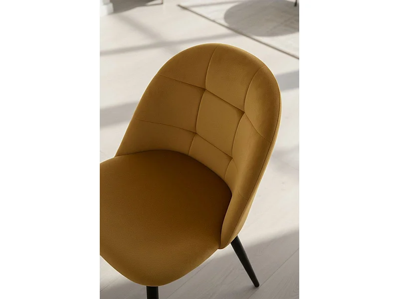 Sillas Comedor - Silla Chal Terciopelo - Mostaza