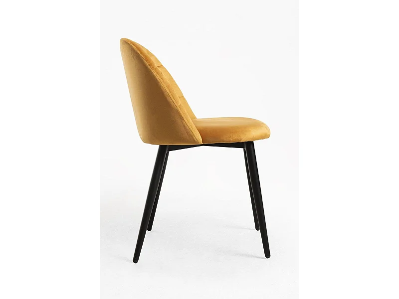 Sillas Comedor - Silla Chal Terciopelo - Mostaza