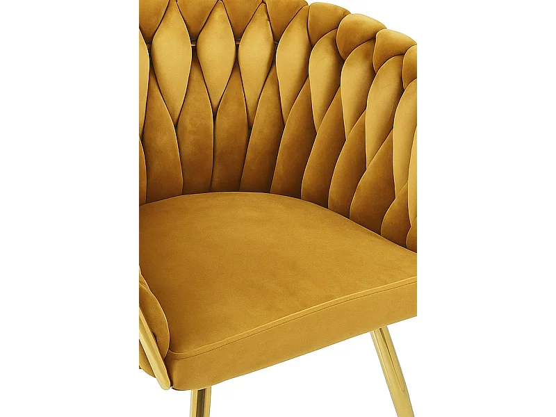 Sillas Comedor - Silla Widny Golden Terciopelo - Mostaza