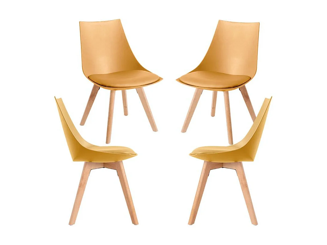 Packs Sillas Comedor - Pack 4 Sillas Blok - Mostaza