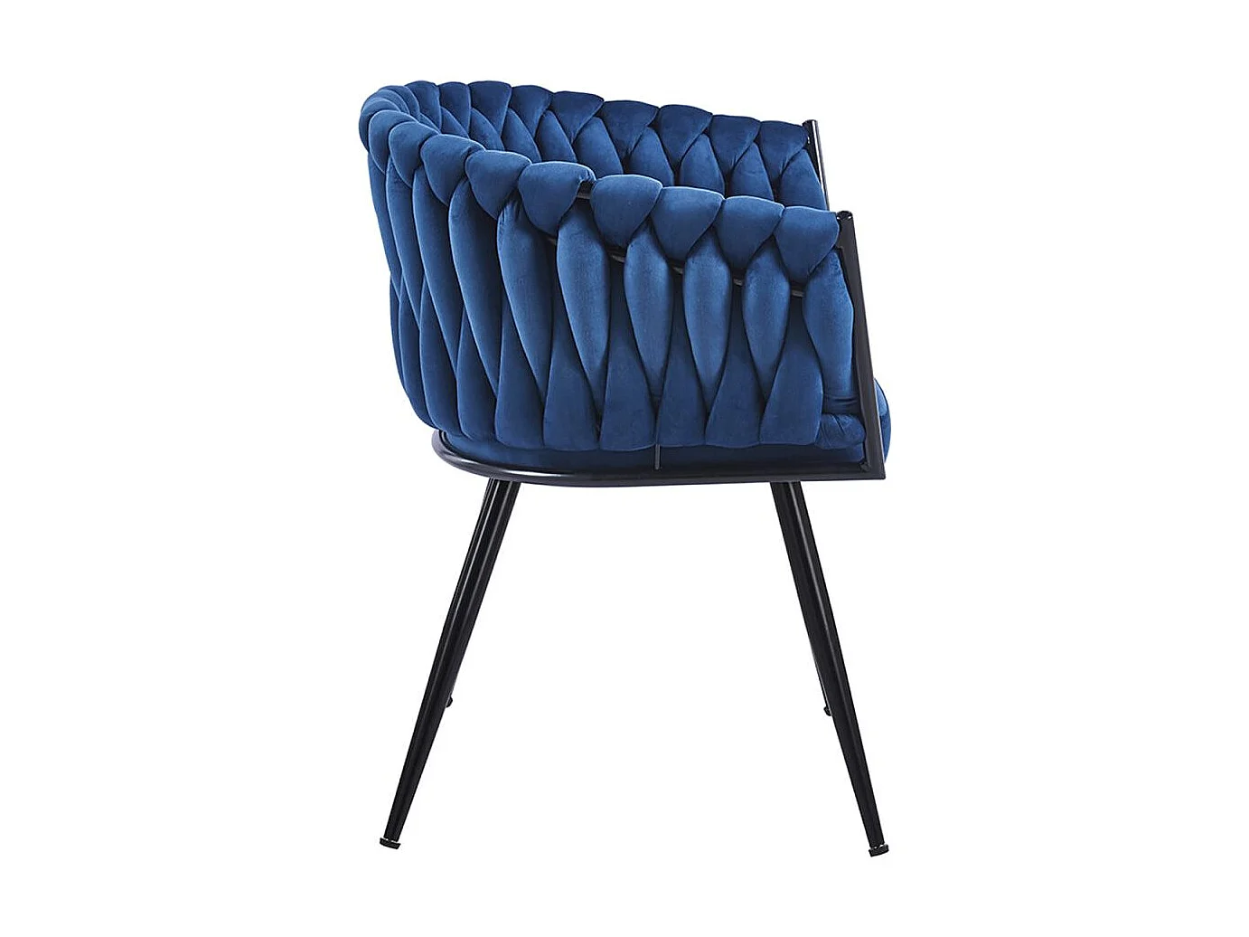 Sillas Comedor - Silla Widny Black Terciopelo - Azul