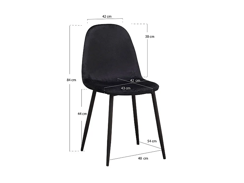 Packs Sillas Comedor - Pack 6 Sillas Teok Black Terciopelo - Negro