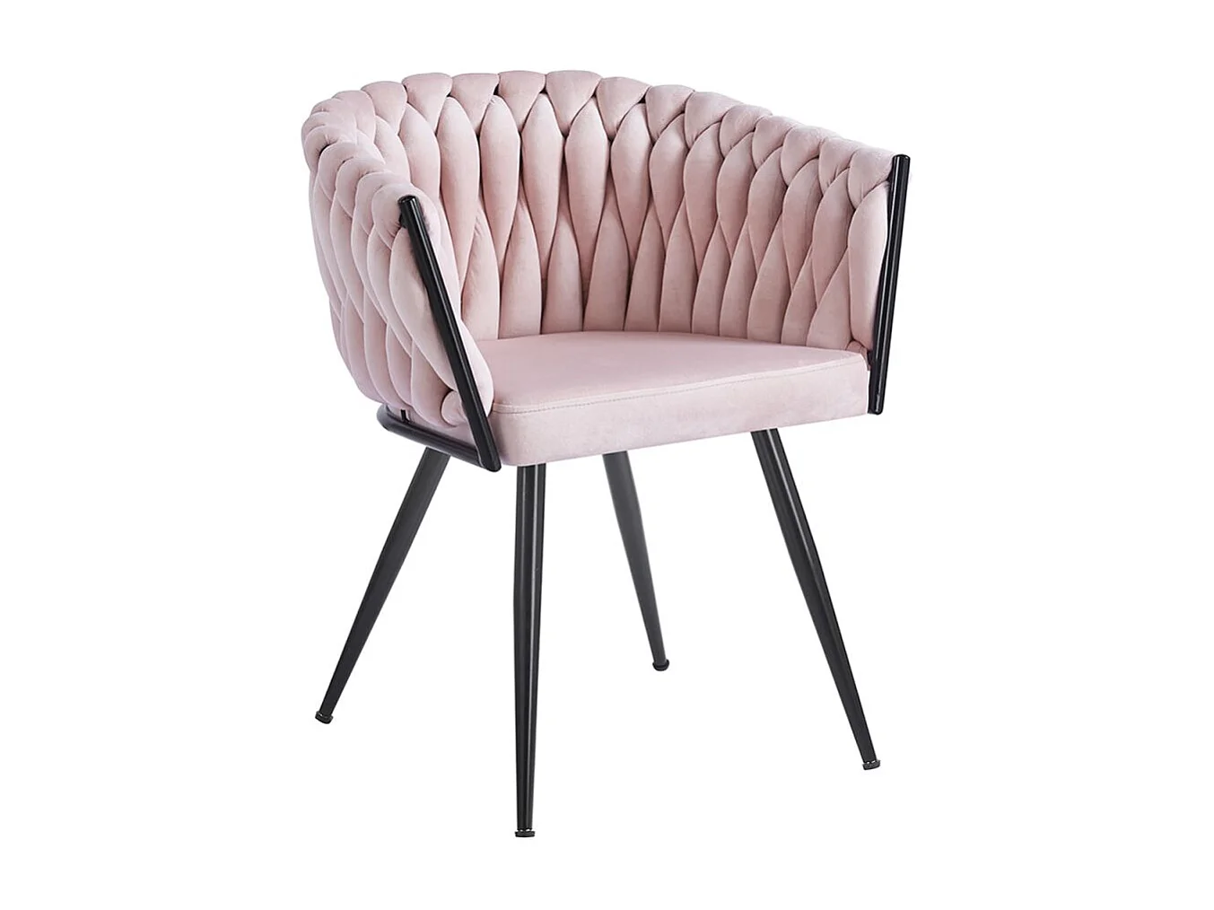 Sillas Comedor - Silla Widny Black Terciopelo - Rosa