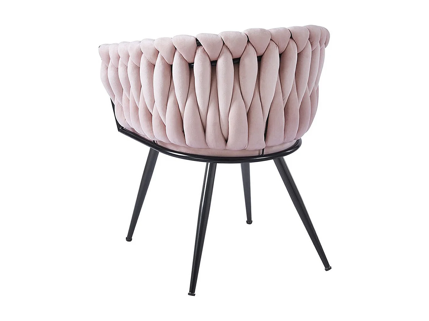 Sillas Comedor - Silla Widny Black Terciopelo - Rosa