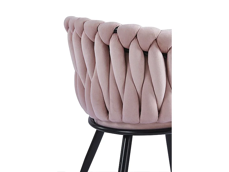 Sillas Comedor - Silla Widny Black Terciopelo - Rosa