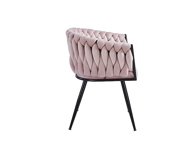 Sillas Comedor - Silla Widny Black Terciopelo - Rosa