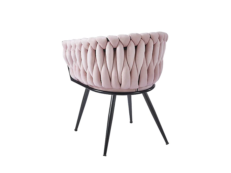 Sillas Comedor - Silla Widny Black Terciopelo - Rosa