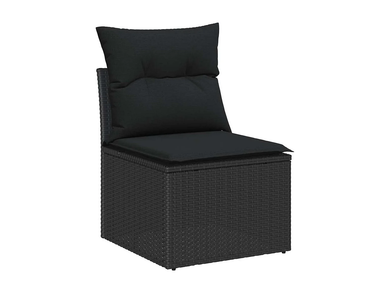 Ensemble salon avec coussin 9 pièces Noir Poly rotin