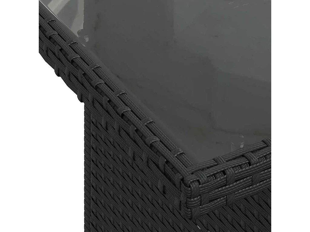 Ensemble salon avec coussin 9 pièces Noir Poly rotin