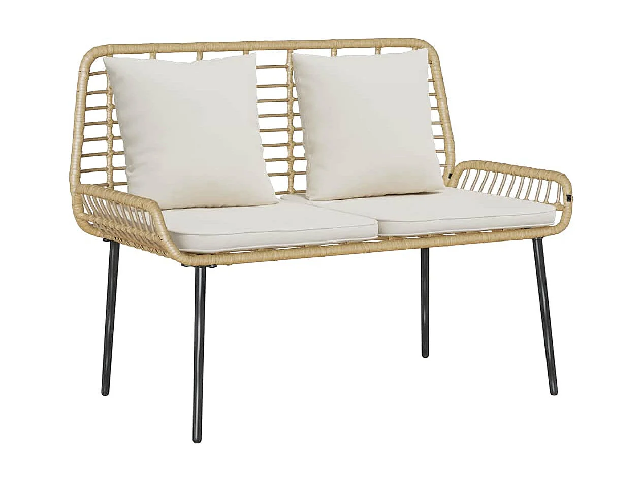 Conjunto de Muebles de Jardín 4 pcs Marrón Negro Crema