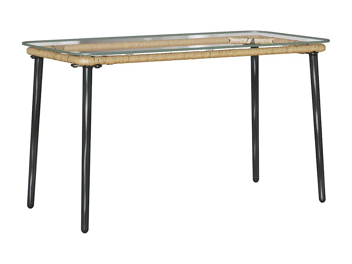 Conjunto de Muebles de Jardín 4 pcs Marrón Negro Crema