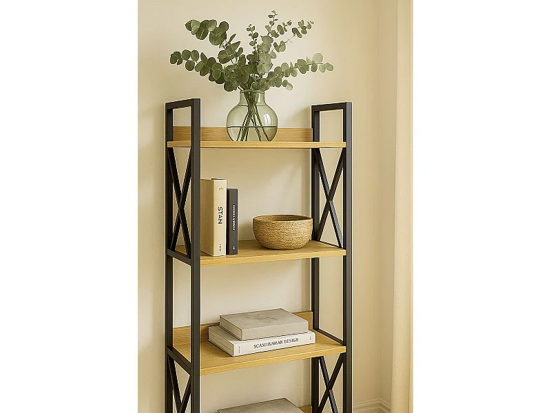 Estanterías - Estantería Banis 4 Estantes - Negro