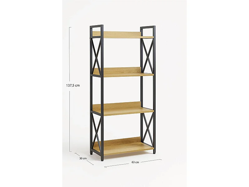 Estanterías - Estantería Banis 4 Estantes - Negro